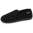 Chaussons charentaises Femme Noir Léopard