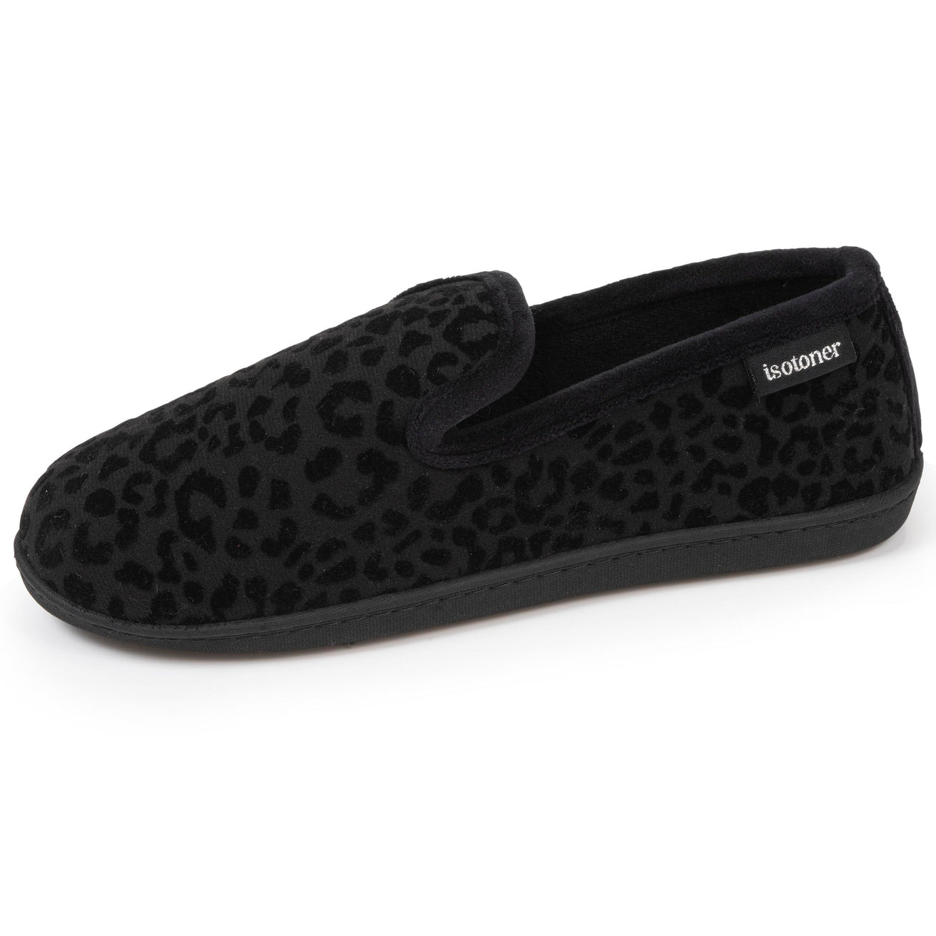 Chaussons charentaises Femme Noir Léopard