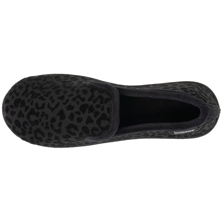 Chaussons charentaises Femme Noir Léopard - Isotoner
