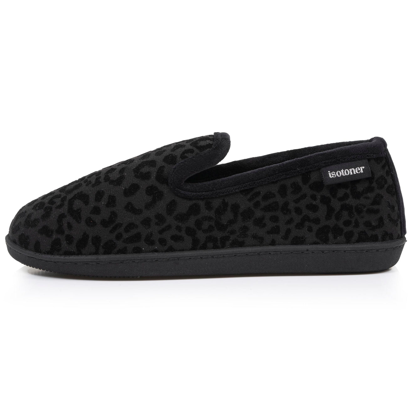 Chaussons charentaises Femme Noir Léopard