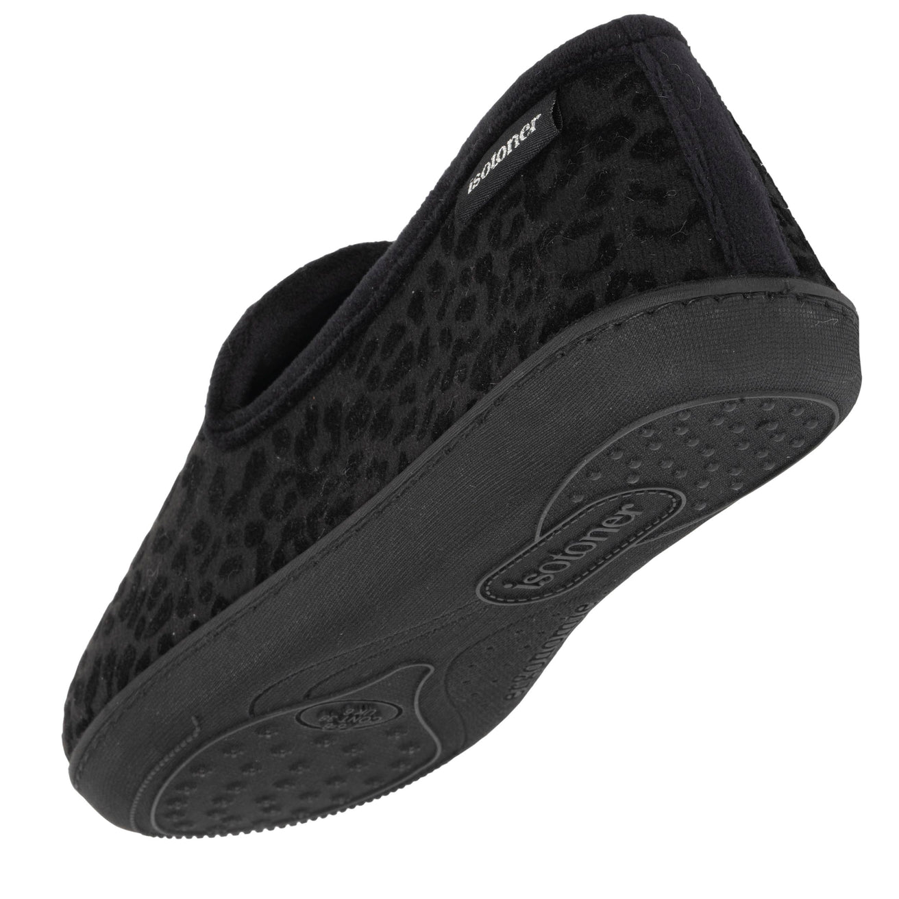 Chaussons charentaises Femme Noir Léopard