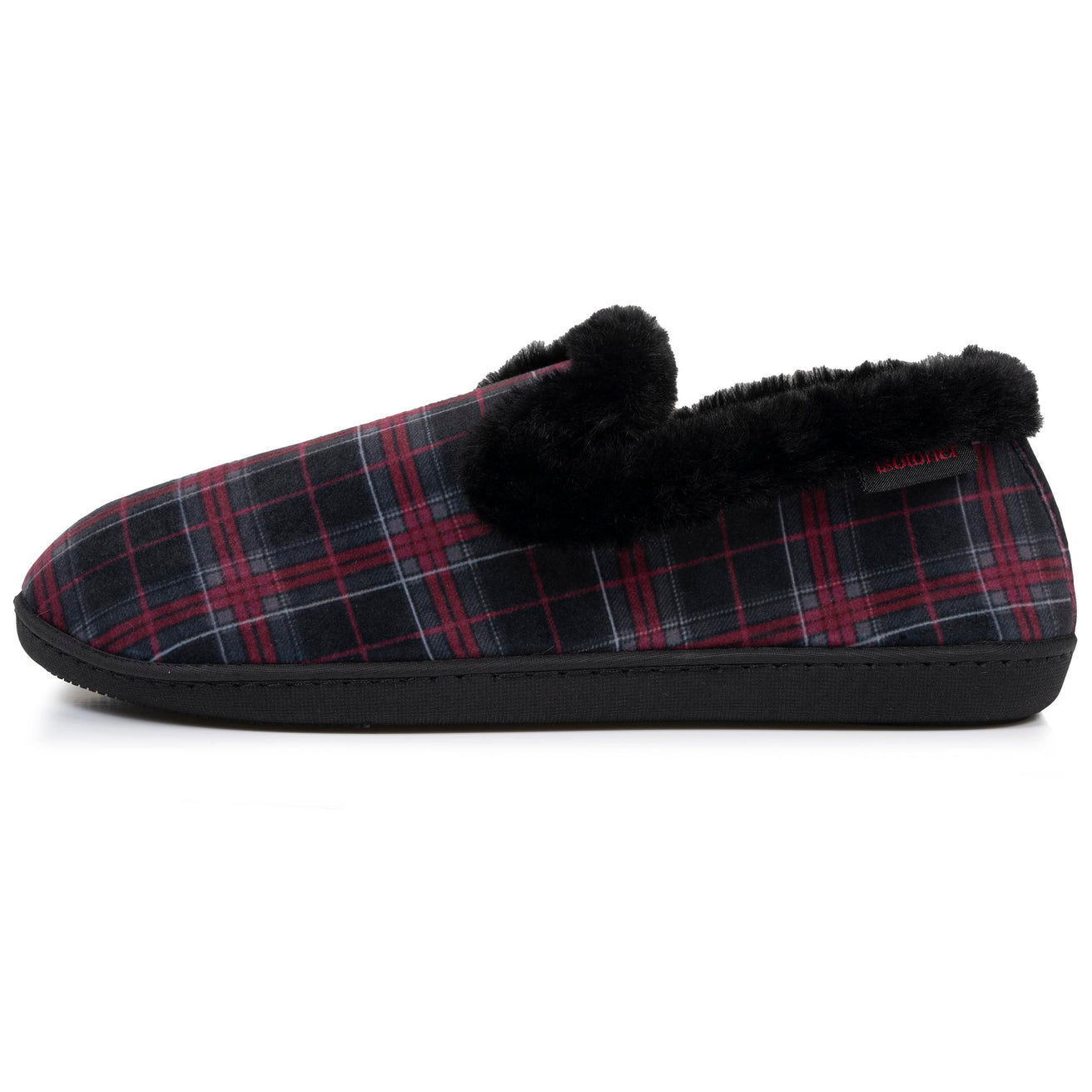 Chaussons charentaises Femme Tartan Bordeaux