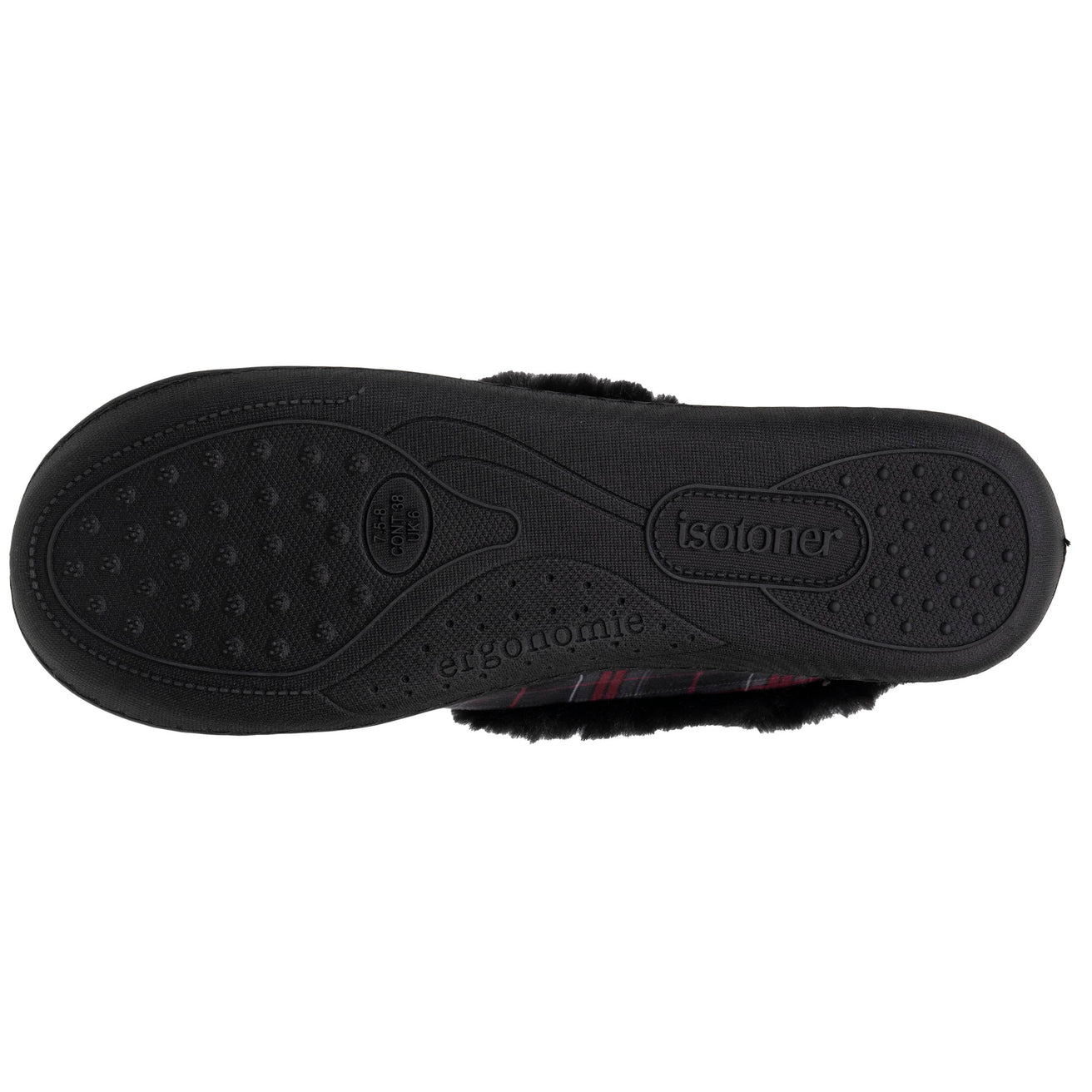 Chaussons charentaises Femme Tartan Bordeaux