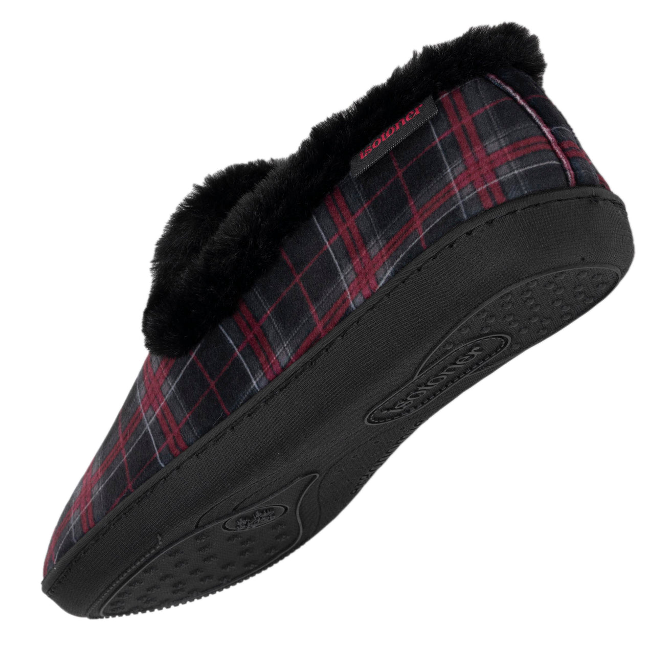 Chaussons charentaises Femme Tartan Bordeaux