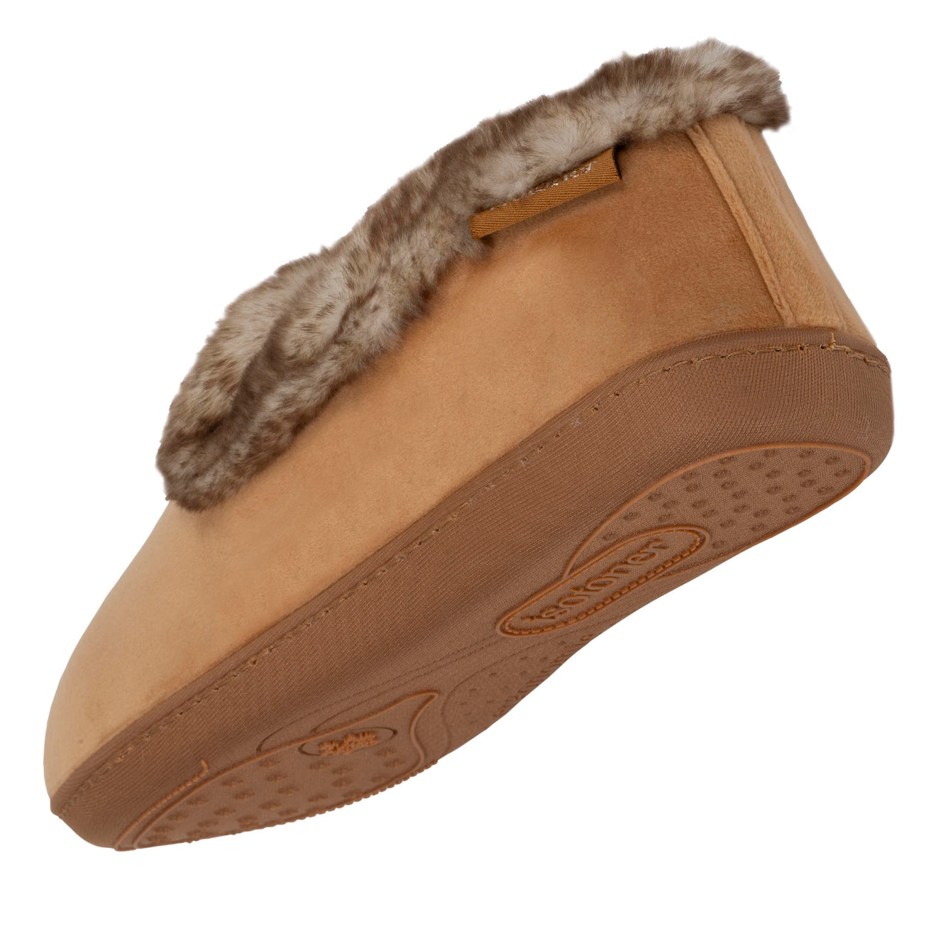 Chaussons charentaises Femme Taupe imitation fourrure