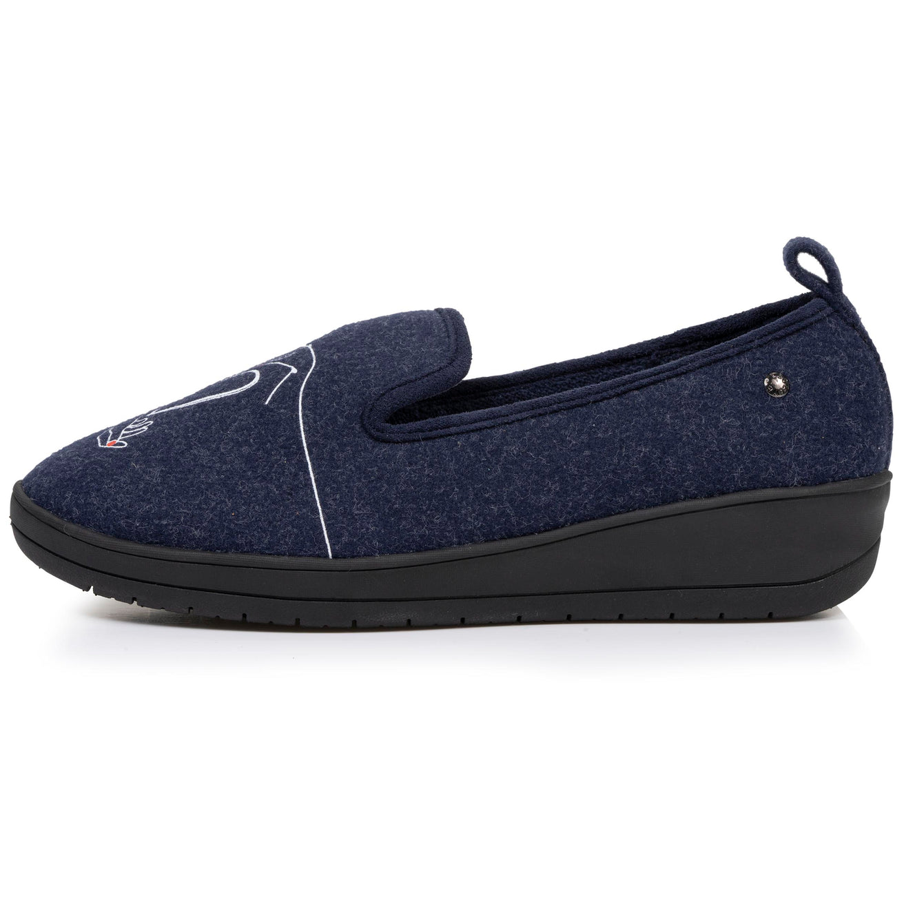 Chaussons charentaises Femme talon Marine