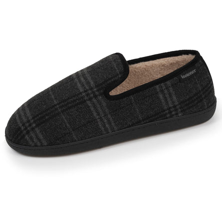 Chaussons charentaises Homme Tartan gris - Isotoner