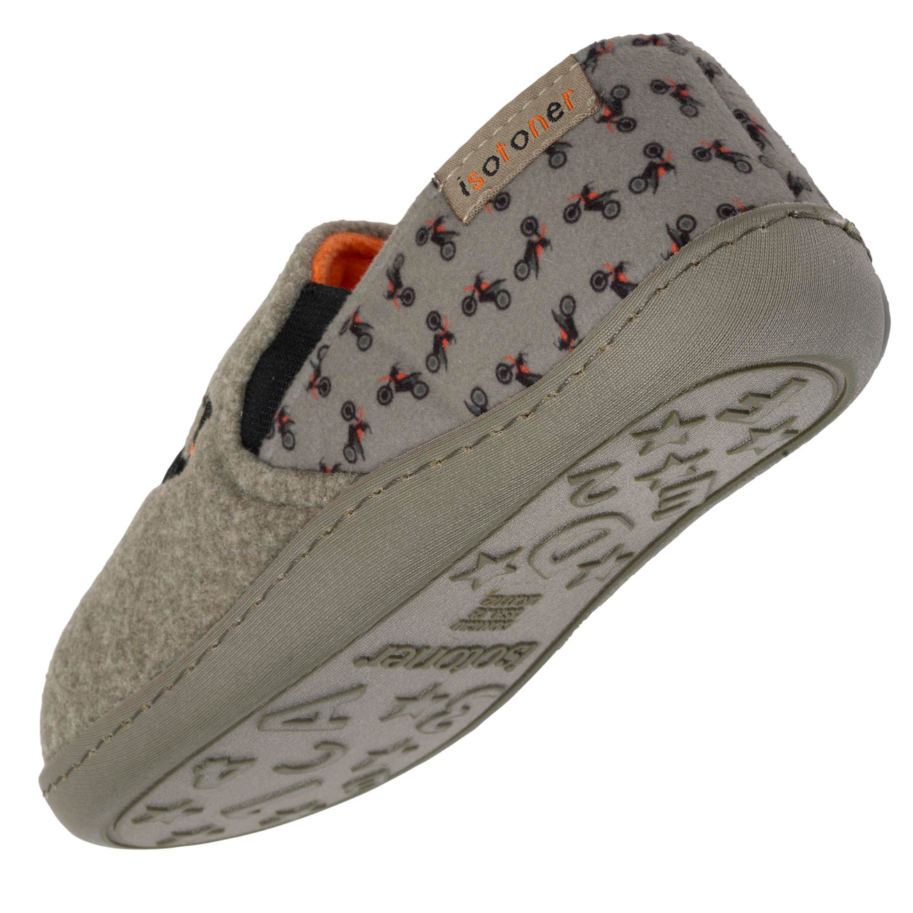 Chaussons mocassins Enfant moto Kaki chiné