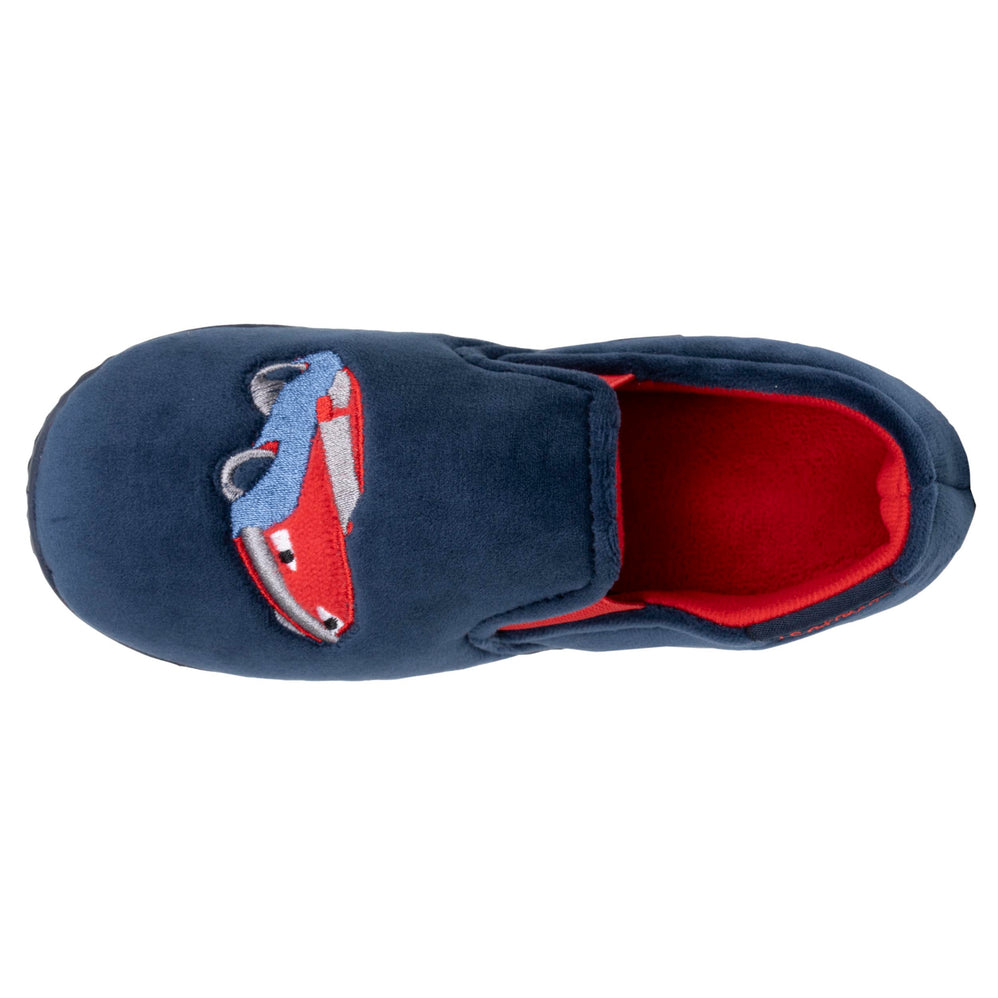 Chaussons mocassins Enfant Marine Rouge - Isotoner