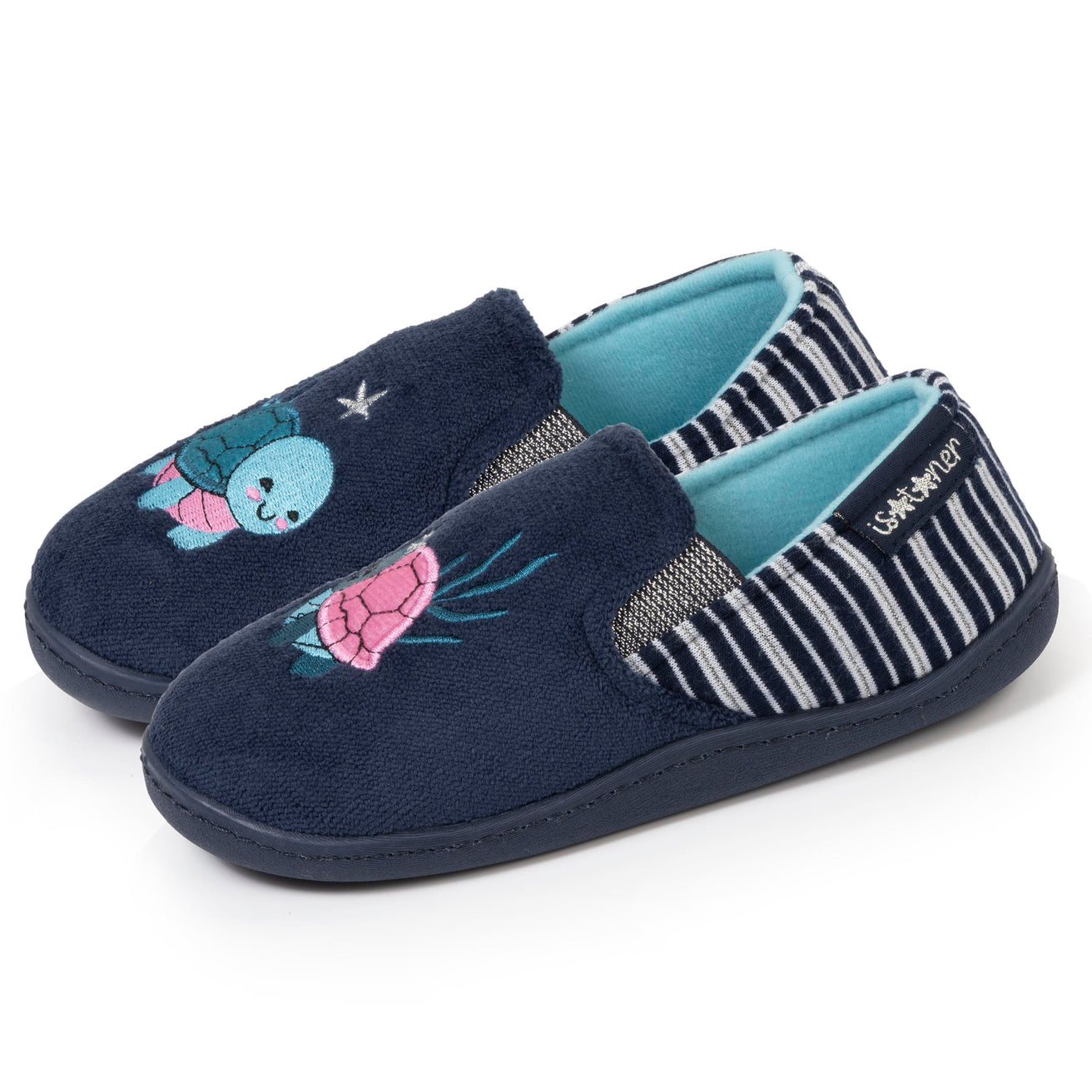 Chaussons mocassins Enfant Marine Tortue