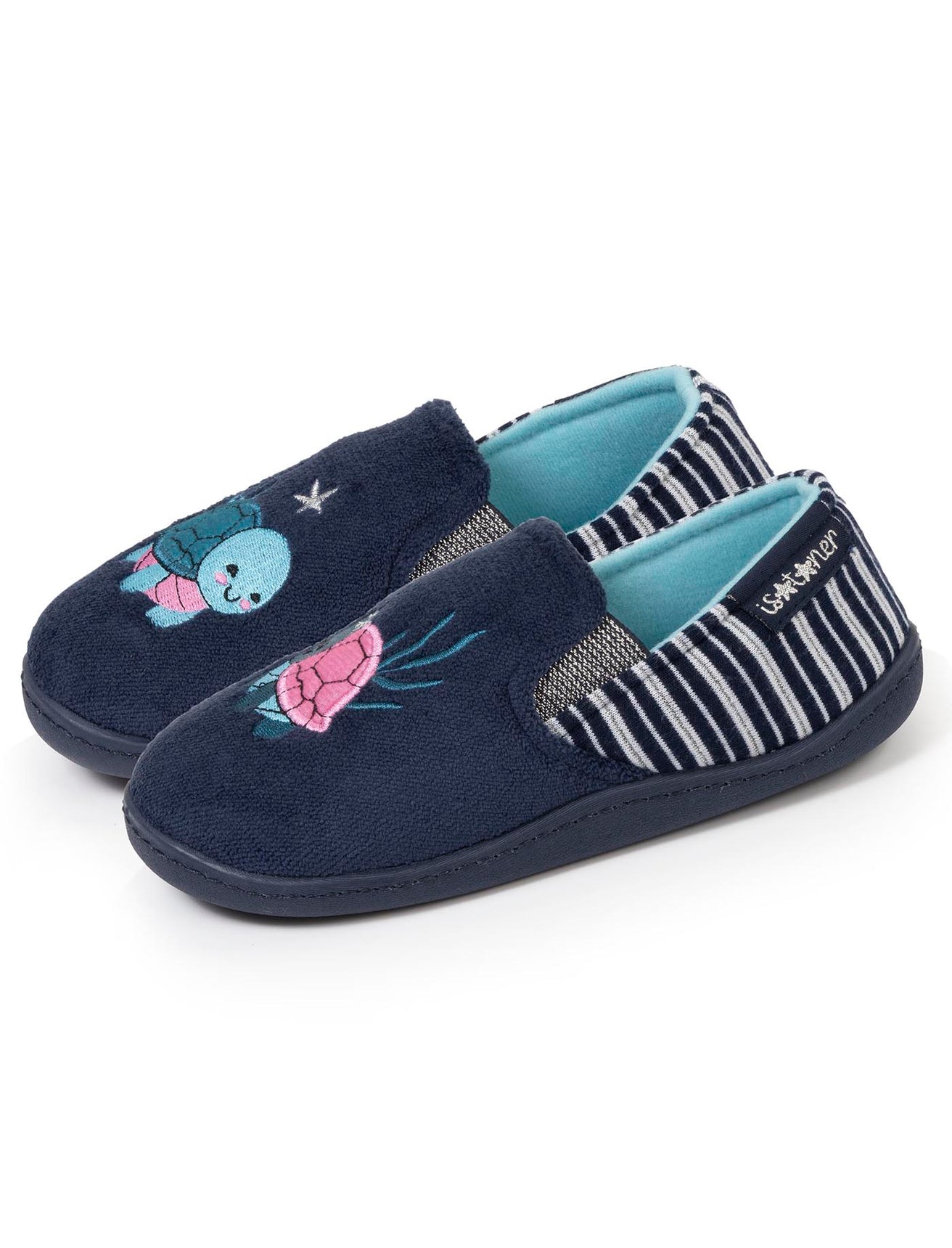 Chaussons mocassins Enfant Marine Tortue