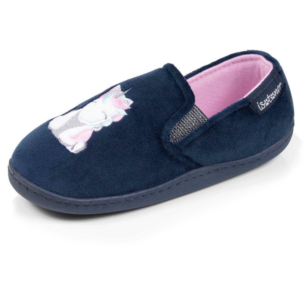 Chaussons mocassins Enfant Marine Rose - Isotoner