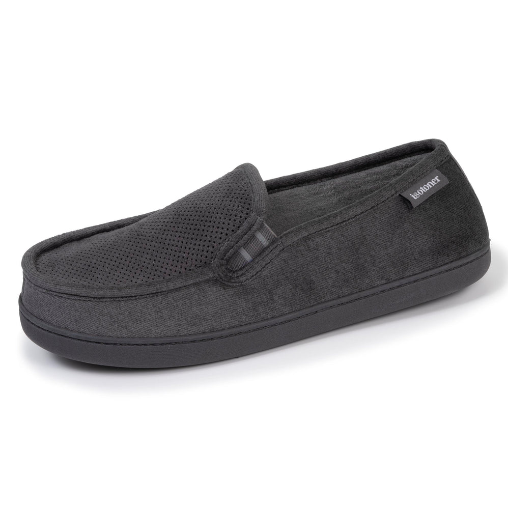 Zapatillas de casa mocasines Hombre terciopelo Gris - Isotoner