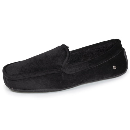 Chaussons mocassins Homme Velours Noir - Isotoner
