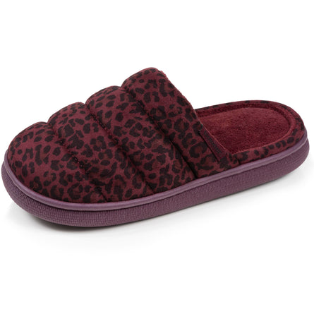 Chaussons mules Femme BLOUP Léopard bordeaux - Isotoner