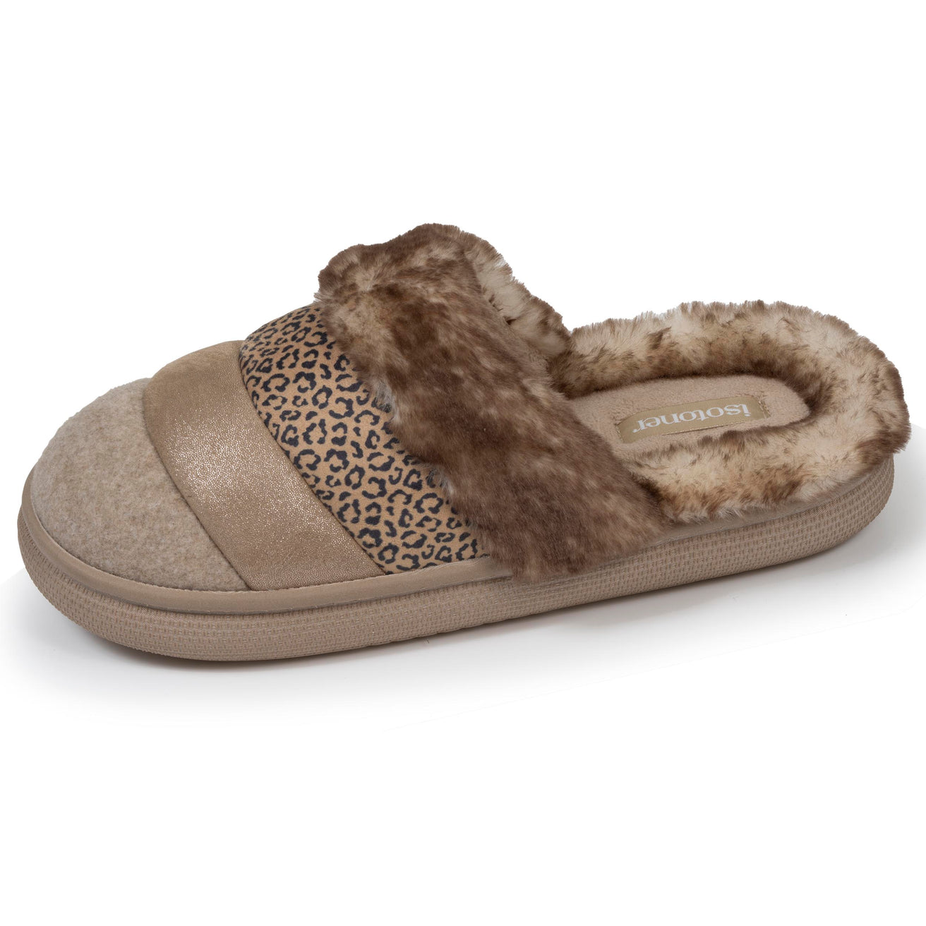 Chaussons mules Femme BLOUP Léopard Beige