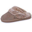 Chaussons mules fourrées Femme Beige