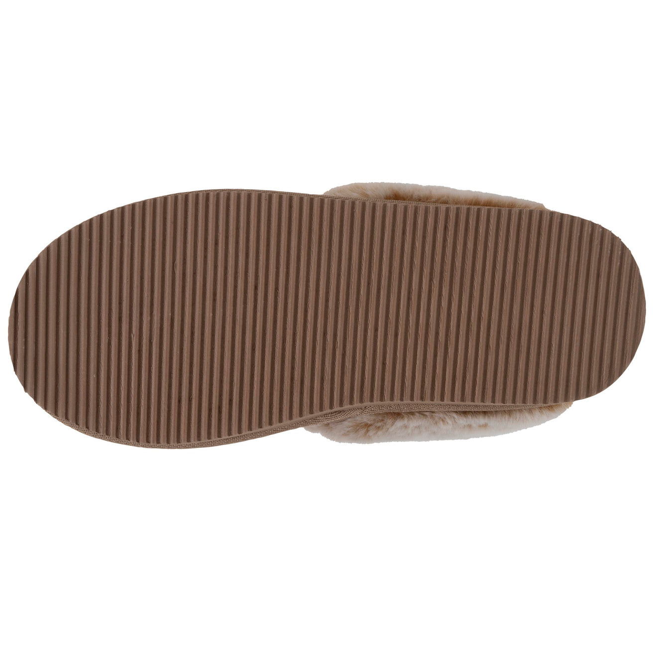 Chaussons mules fourrées Femme Beige