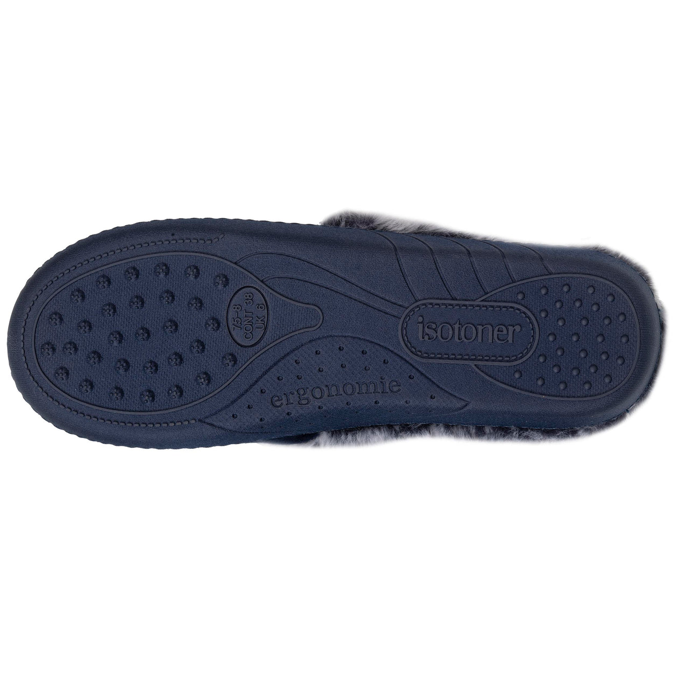 Chaussons mules Femme Bord fourré Marine
