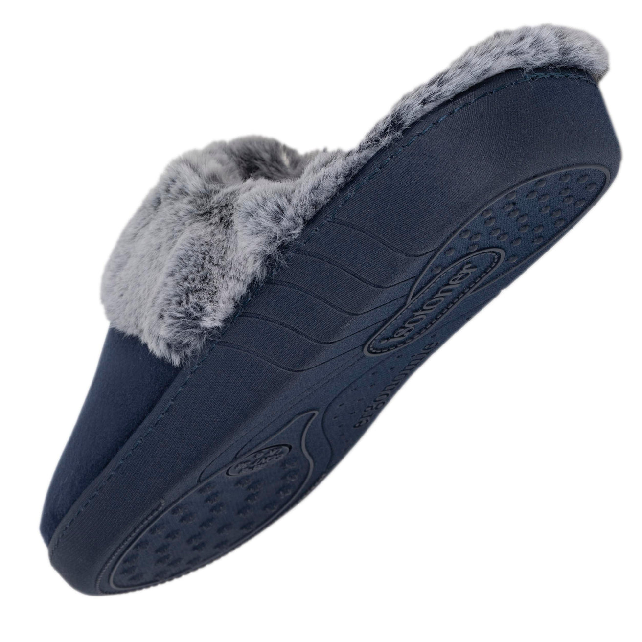 Chaussons mules Femme Bord fourré Marine