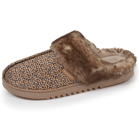 Chaussons mules Femme Léopard Beige - Isotoner