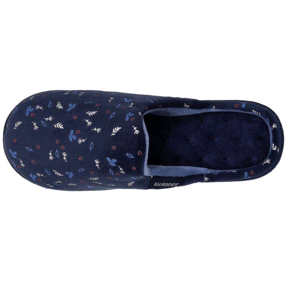 Mujer Chinelas Zapatillas de casa Hoja azul marino - Isotoner