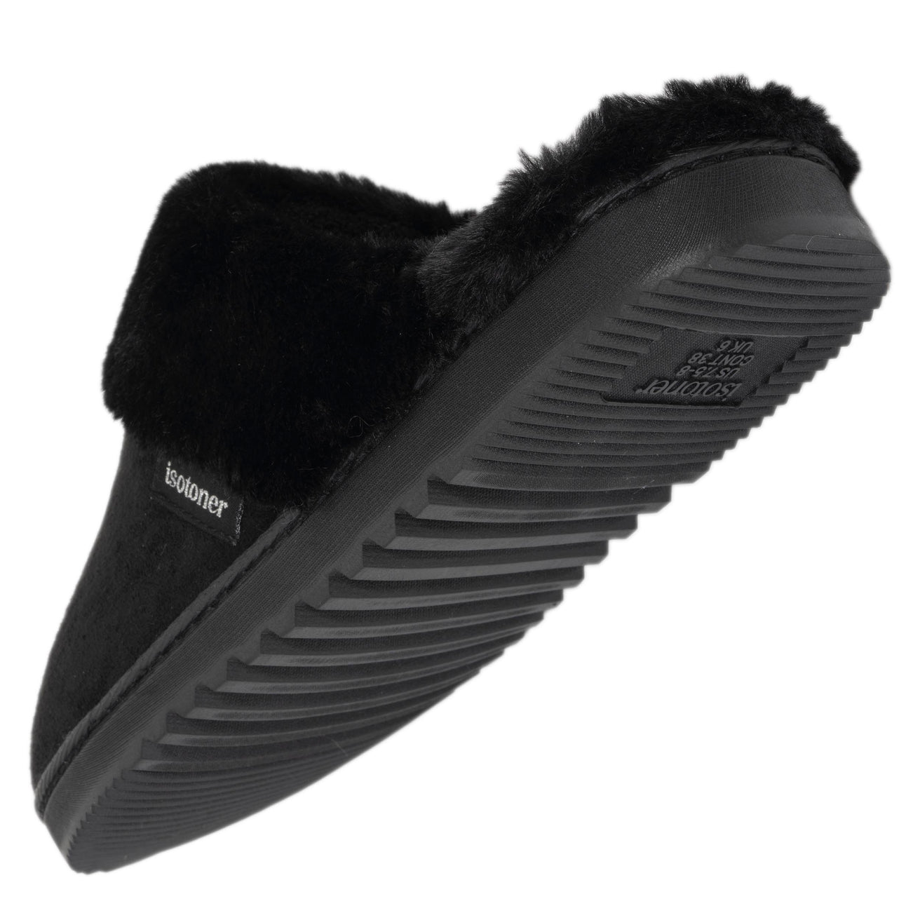 Chaussons mules Femme Noir fourrure