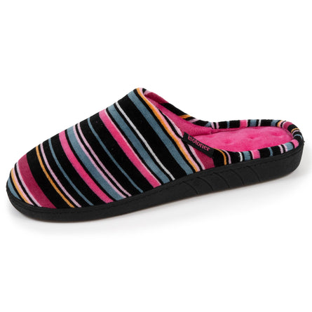 Chaussons mules Femme Rayures Roses - Isotoner