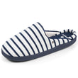 Mujer Chinelas Zapatillas de casa Azul rayas