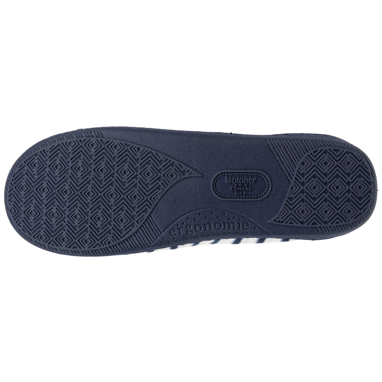 Mujer Chinelas Zapatillas de casa Azul rayas