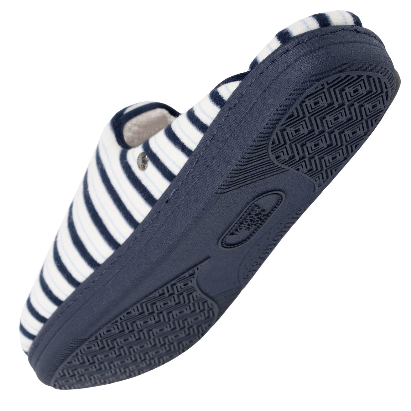 Mujer Chinelas Zapatillas de casa Azul rayas