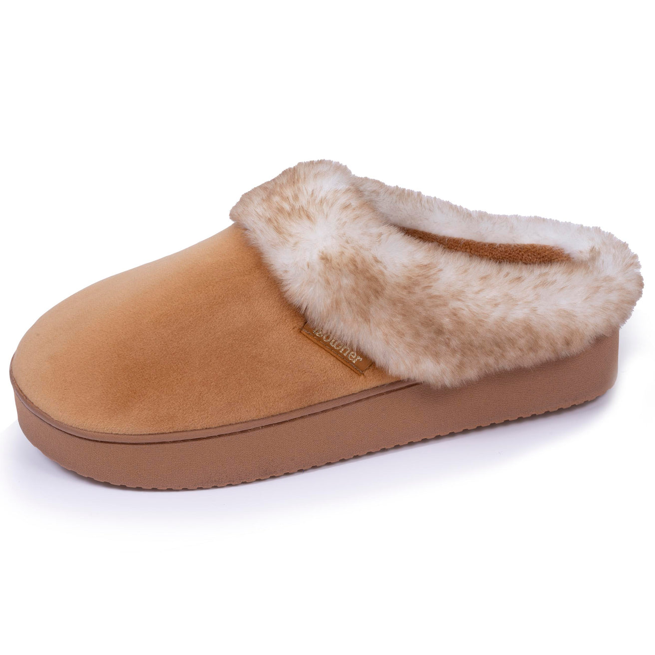Chaussons mules Femme talon plateforme Camel