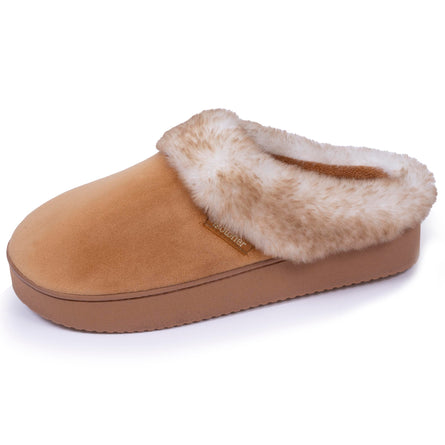 Chaussons mules Femme talon plateforme Camel - Isotoner