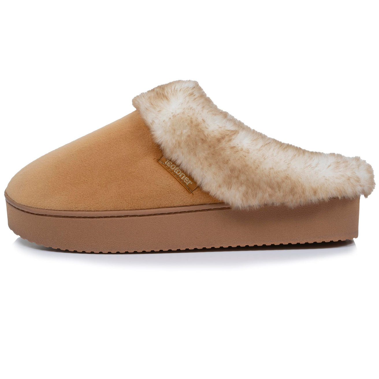 Chaussons mules Femme talon plateforme Camel