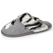 Chaussons mules Femme plates Chat Gris