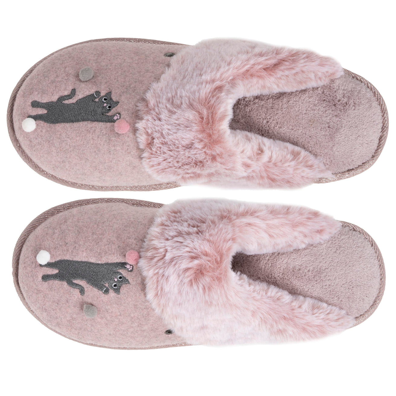 Chaussons mules Femme plates Rose chiné