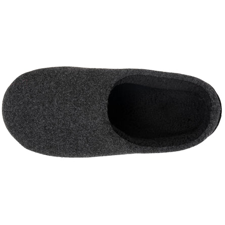 Chaussons mules Homme Noir feutrine chinée - Isotoner