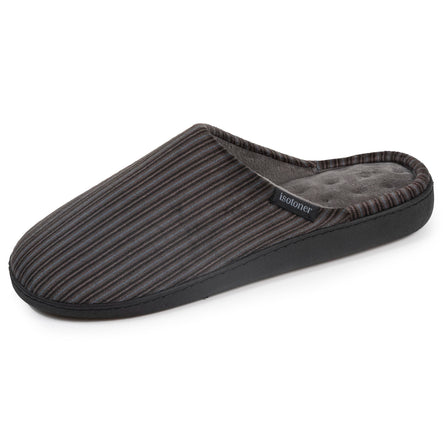 Chaussons mules Homme Rayures gris/bleu - Isotoner