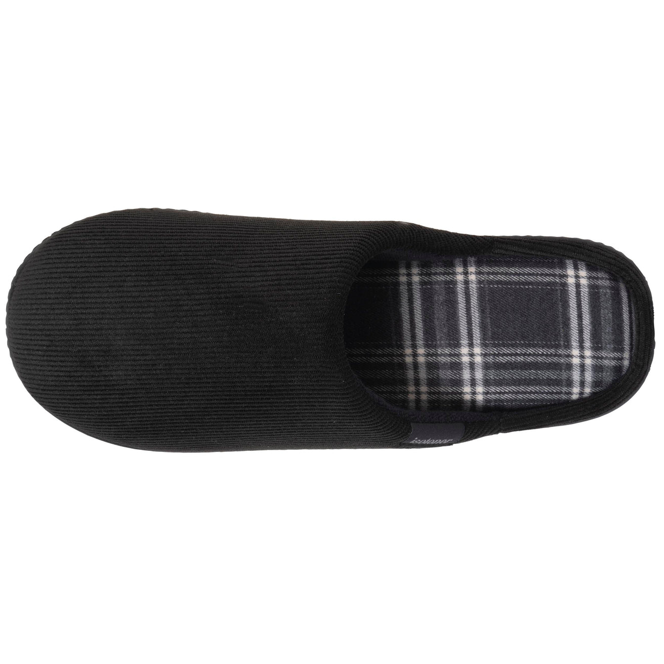 Chaussons mules Homme tartan Noir