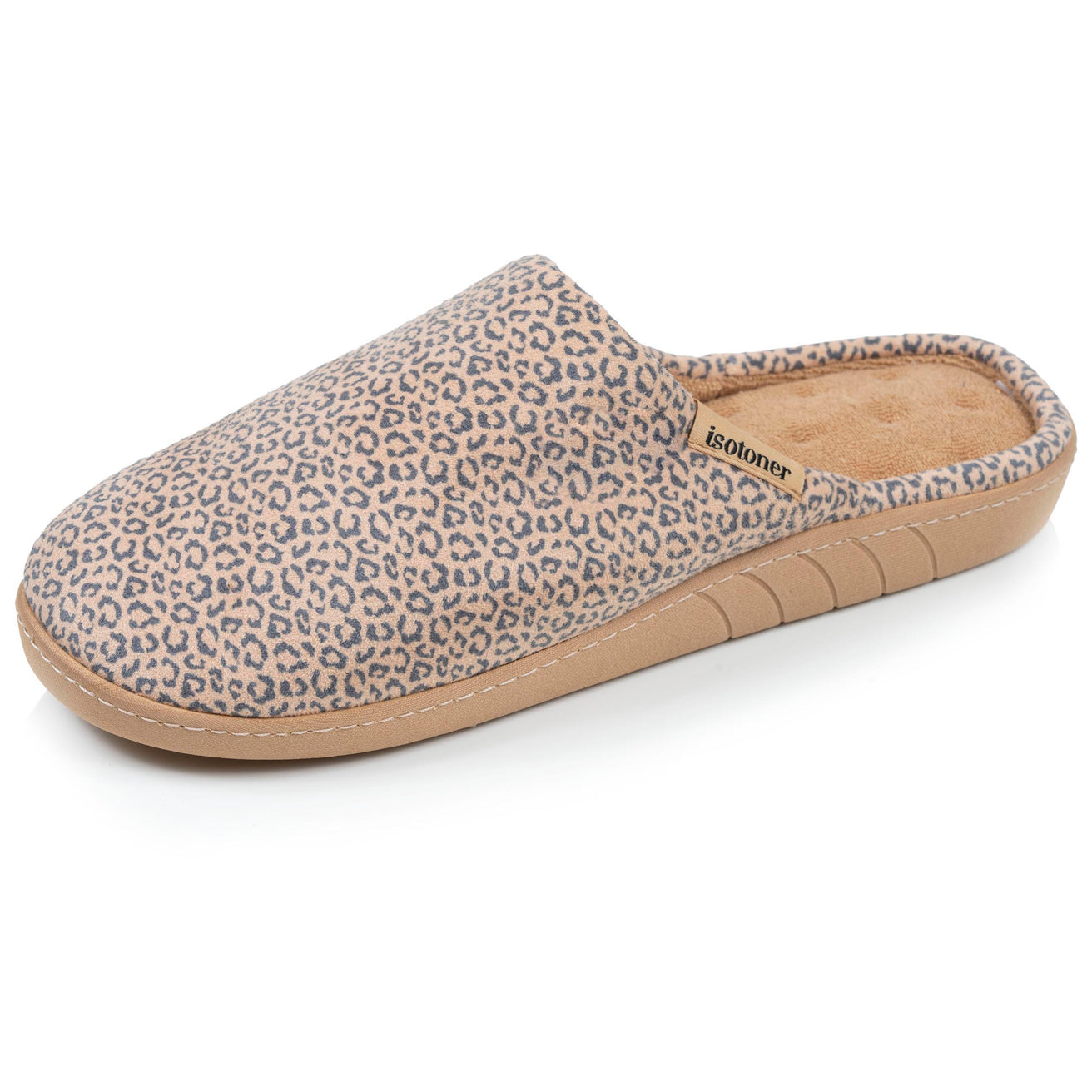 Zapatillas de casa ergonómicas Mujer Beige leopardo