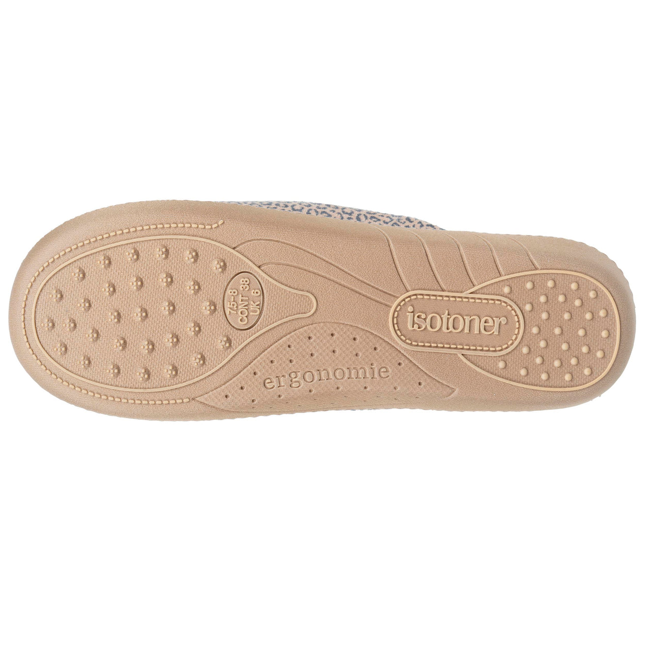 Zapatillas de casa ergonómicas Mujer Beige leopardo