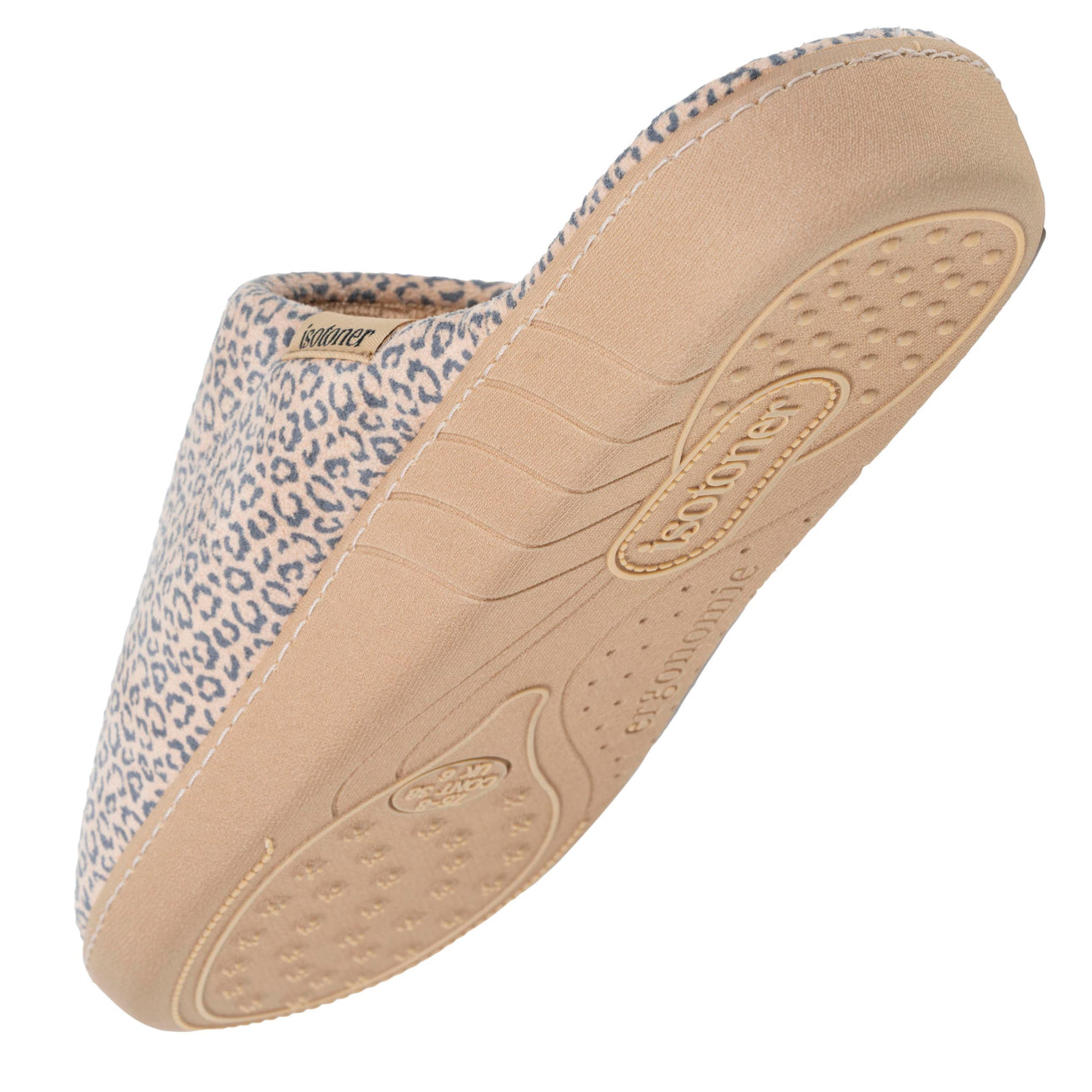 Zapatillas de casa ergonómicas Mujer Beige leopardo