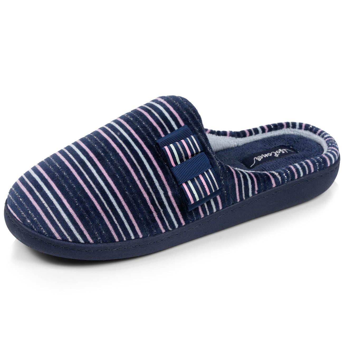Chaussons mules Femme ergonomiques Rayures marine