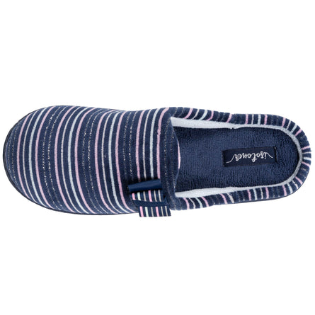 Chaussons mules Femme ergonomiques Rayures marine - Isotoner