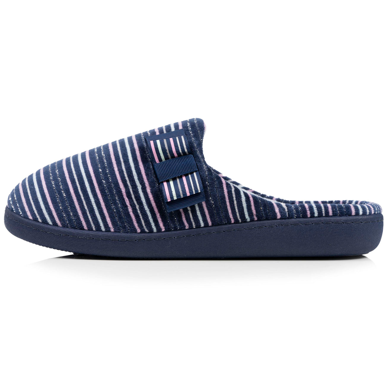 Chaussons mules Femme ergonomiques Rayures marine