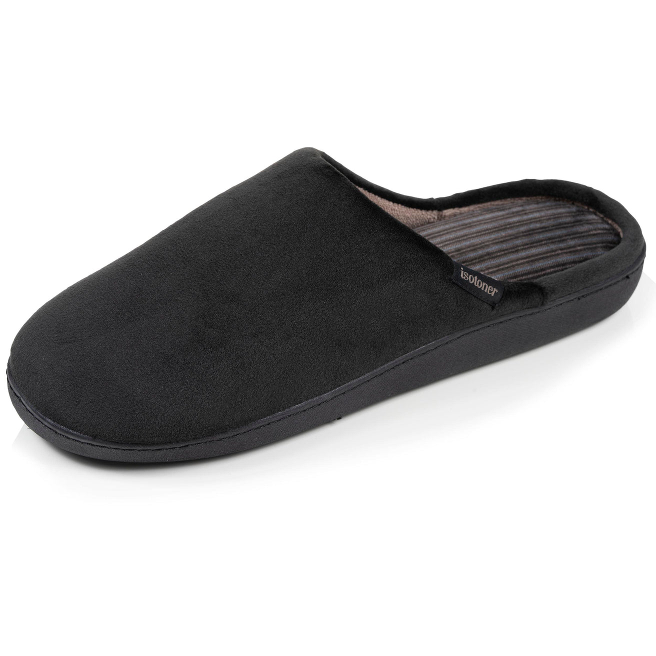 Chaussons mules Homme ergonomiques Noir intérieur rayures