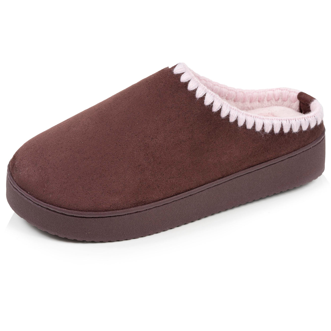 Chaussons mules plateforme Femme Cachou