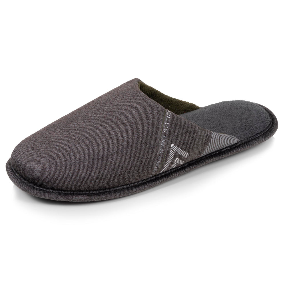 Chaussons mules plates Homme Gris chiné - Isotoner