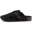 Chaussons sabots Femme Noir imitation fourrure