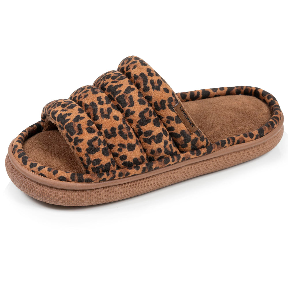 Chaussons sandales Femme BLOUP Léopard camel - Isotoner